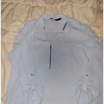 Blouse fluide bleu ciel Zara t m